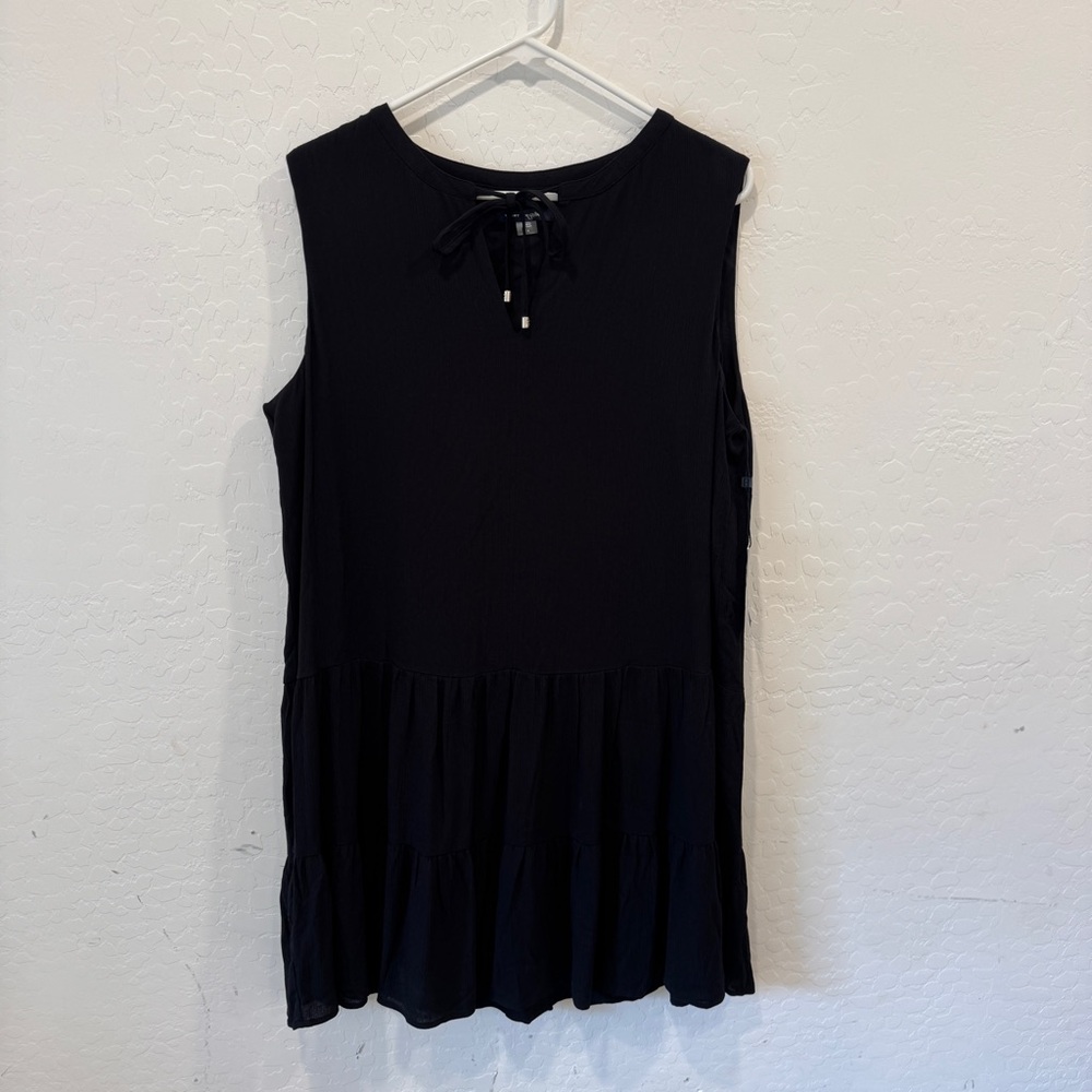 Tommy Hilfiger Black Sleeveless Mini Dress Womens 14 Ruffles Old Money Classic